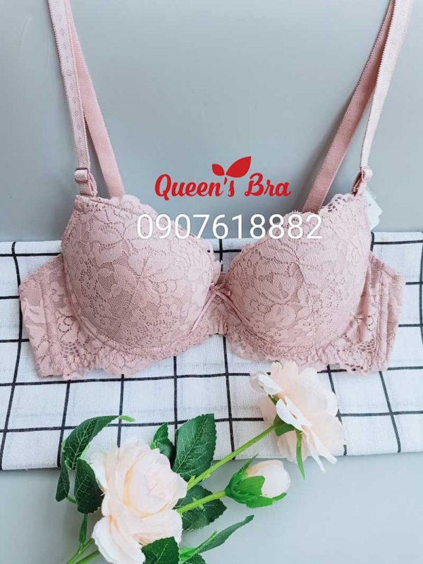 522B Áo ngực ren đẹp màu hồng phấn Boya mút mỏng nhẹ có gọng nâng ngực